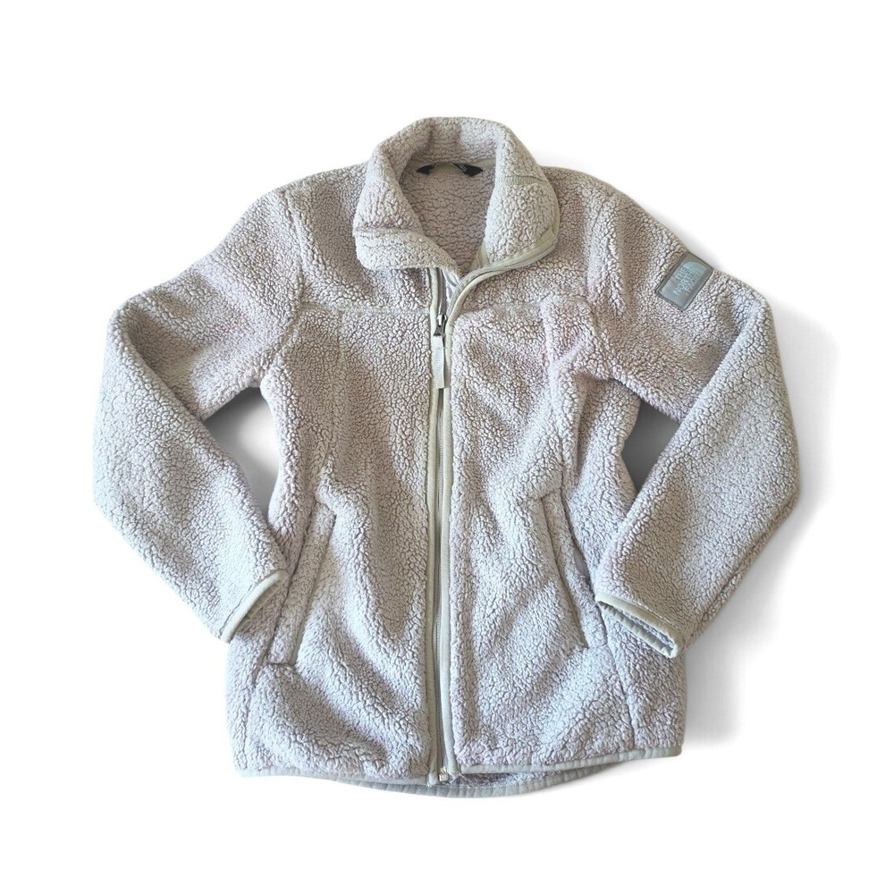 The North Face Girls Sherpa Fleece Jacket M 10/12 gray Zip Up